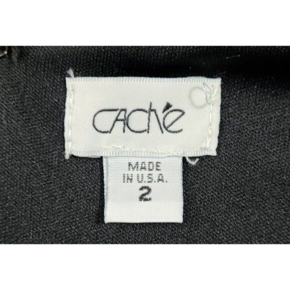 Cache Sexy Little Black One Shoulder Dress Rhinestones Cocktail Party Women's 2 - Picture 8 of 8